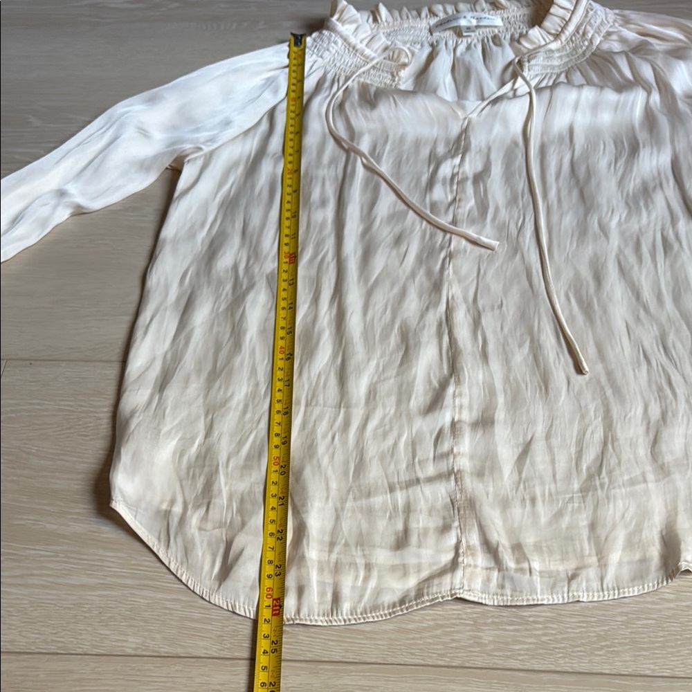 Chelsea & Theodore Cream Ruffled 3/4 Sleeve Peasant Blouse - Picture 4 of 7